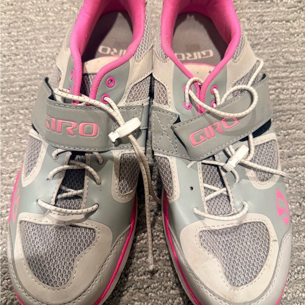 Giro Pink and Gray Cycling Shoes